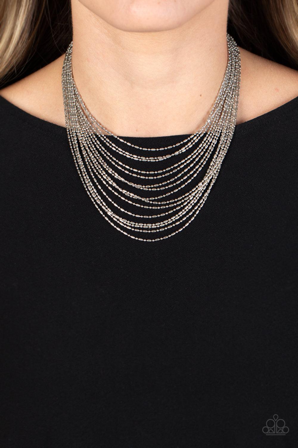 Paparazzi Accessories ❋Cascading Chains - Silver Necklace❋ Flat Rate Ship $4.50❋ - Image #2