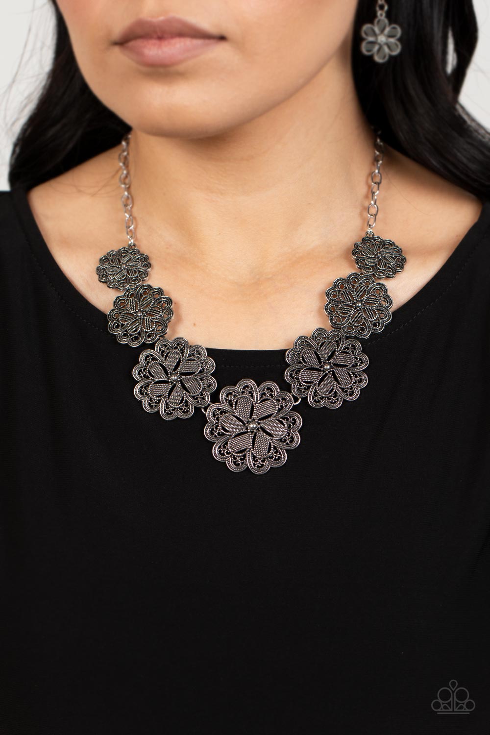 Paparazzi Accessories ❋Basketful of Blossoms - Silver Necklace❋ Flat Rate Ship $4.50❋