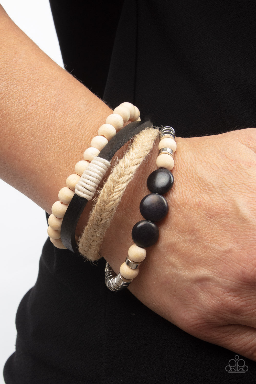 Paparazzi Accessories ❋DRIFTER Away - Black Bracelet❋ Flat Rate Ship $4.50❋