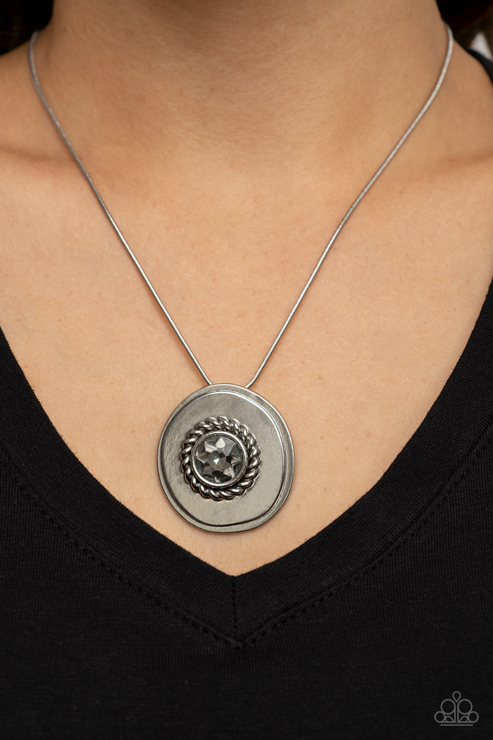 Paparazzi Accessories ❋Make Me a MEDALLION-aire - Silver Necklace❋ Flat Rate Ship $4.50❋