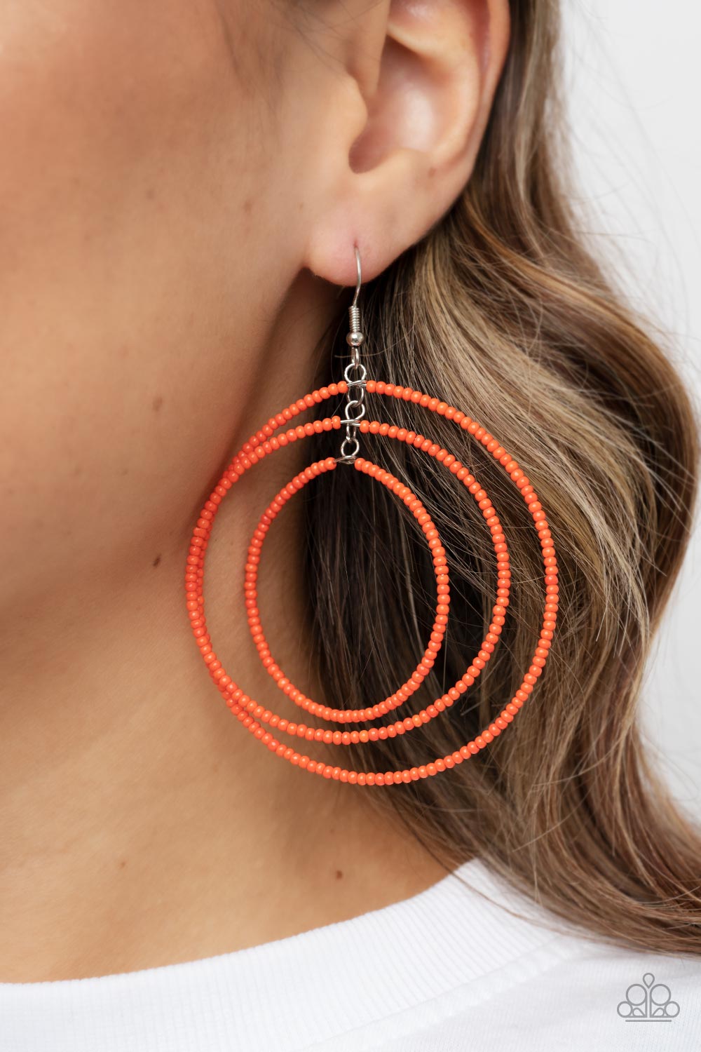 Paparazzi Accessories ❋Colorfully Circulating - Orange Earrings❋ Flat Rate Ship $4.50❋