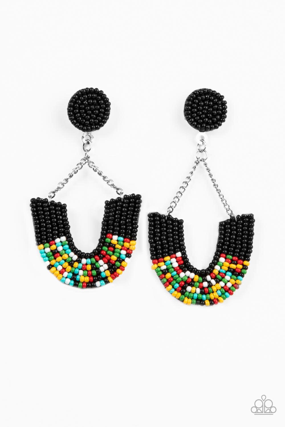 brought-to-you-by-blingflingbykat-make-it-rainbow-black-post earrings-paparazzi-accessories-