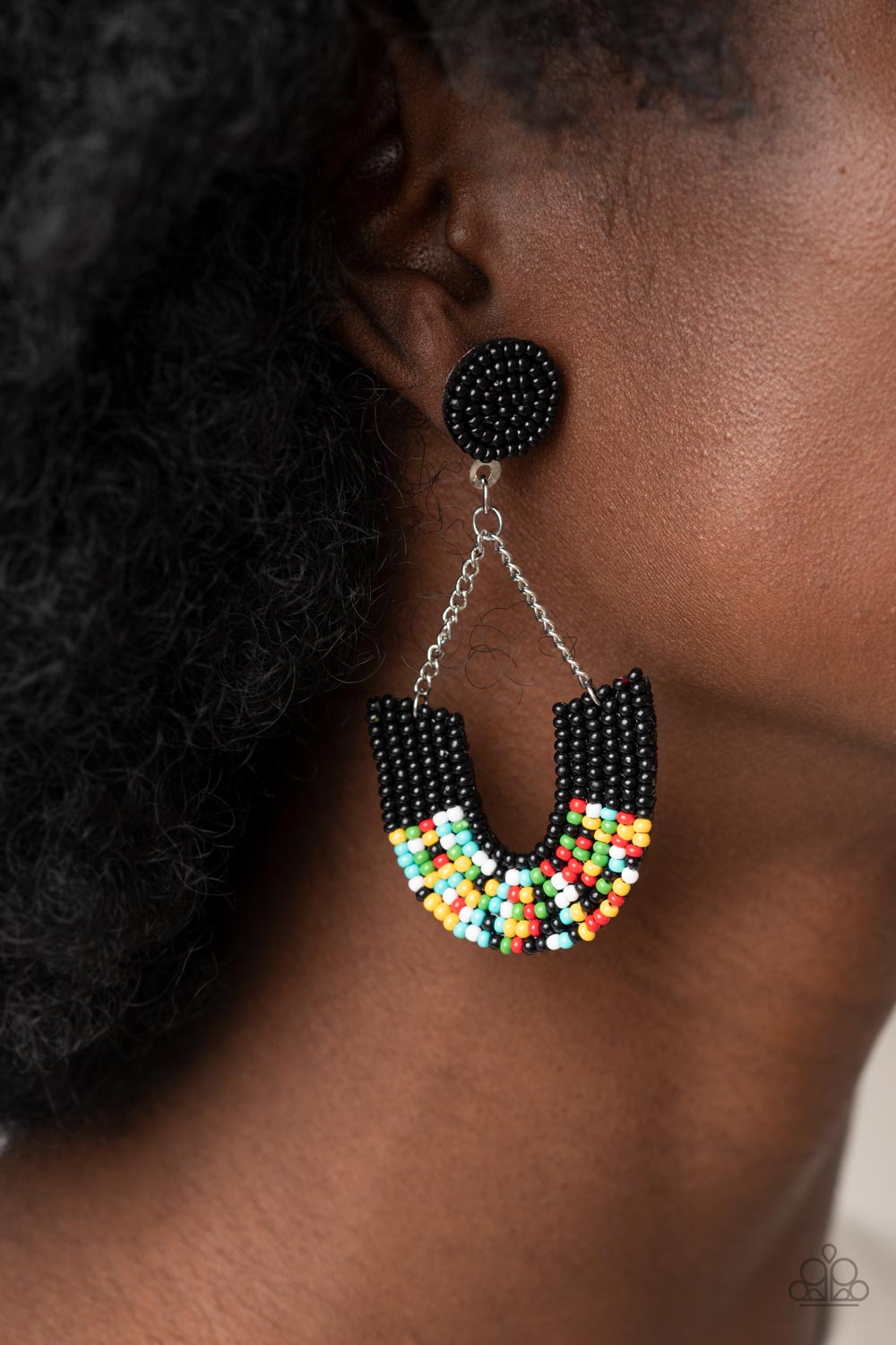 Paparazzi Accessories ❋Make it RAINBOW - Black Post Earrings❋ Flat Rate Ship $4.50❋