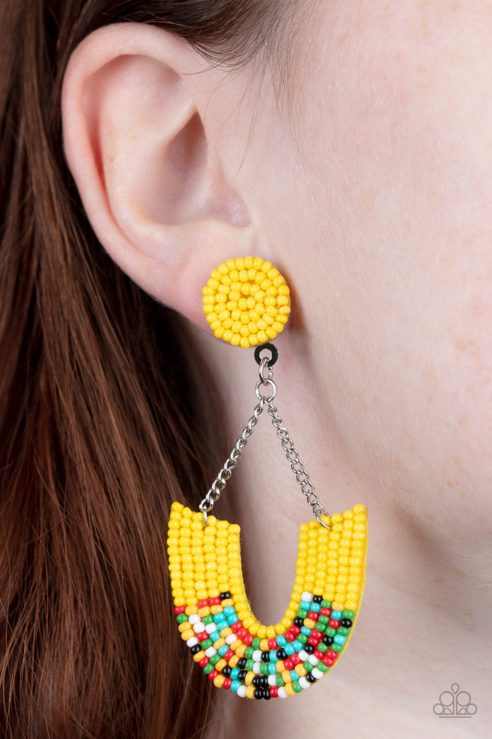 Paparazzi Accessories ❋Make it RAINBOW - Yellow Post Earrings❋ Flat Rate Ship $4.50❋