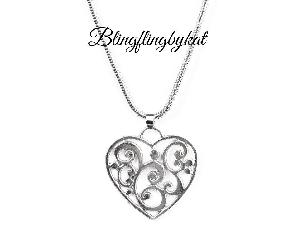 Paparazzi Accessories ✽ FILIGREE Your Heart With Love - Silver Necklace✽Flat Rate Ship $4.50✽ - Image #1