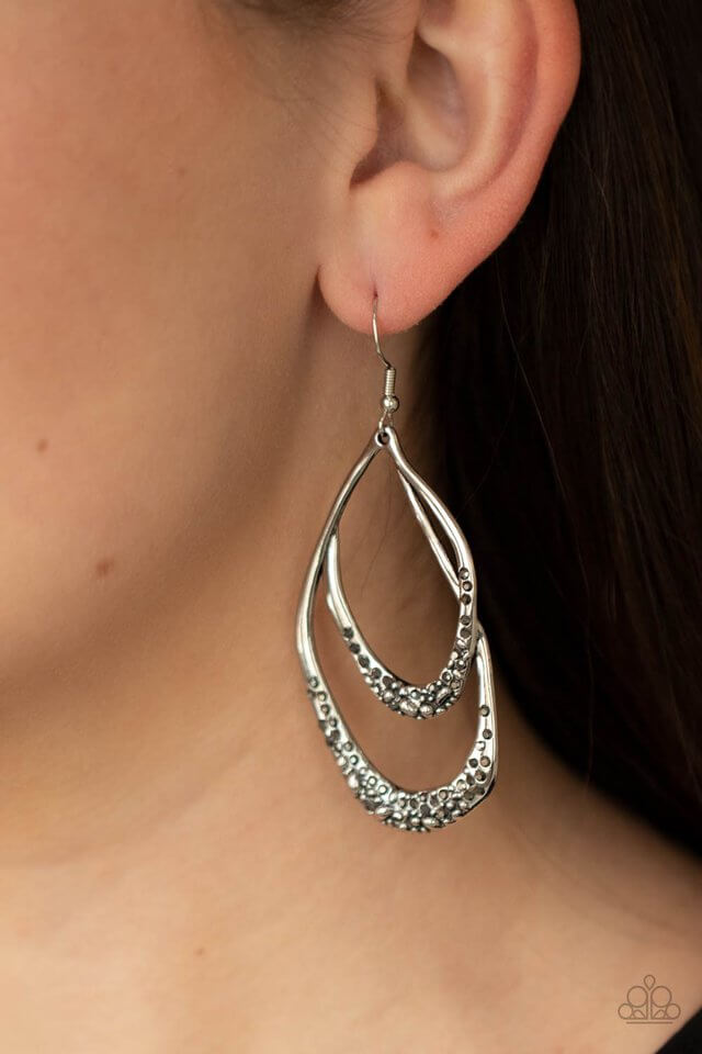 Paparazzi Accessories ✽Beyond Your GLEAMS - Silver Earrings✽Flat Rate Ship $4.50✽ - Image #2