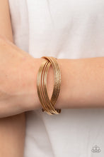 Load image into Gallery viewer, Paparazzi Accessories ❋Industrialized Shimmer - Gold Bracelet❋ Flat Rate Ship $4.50❋
