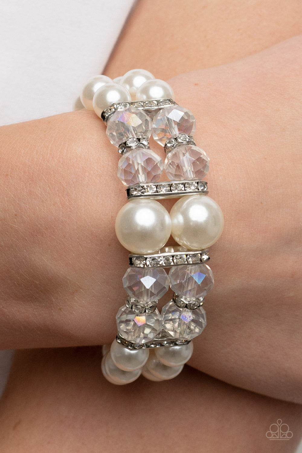 Paparazzi Accessories ❋Timelessly Tea Party - White Bracelet❋ Flat Rate Ship $4.50❋