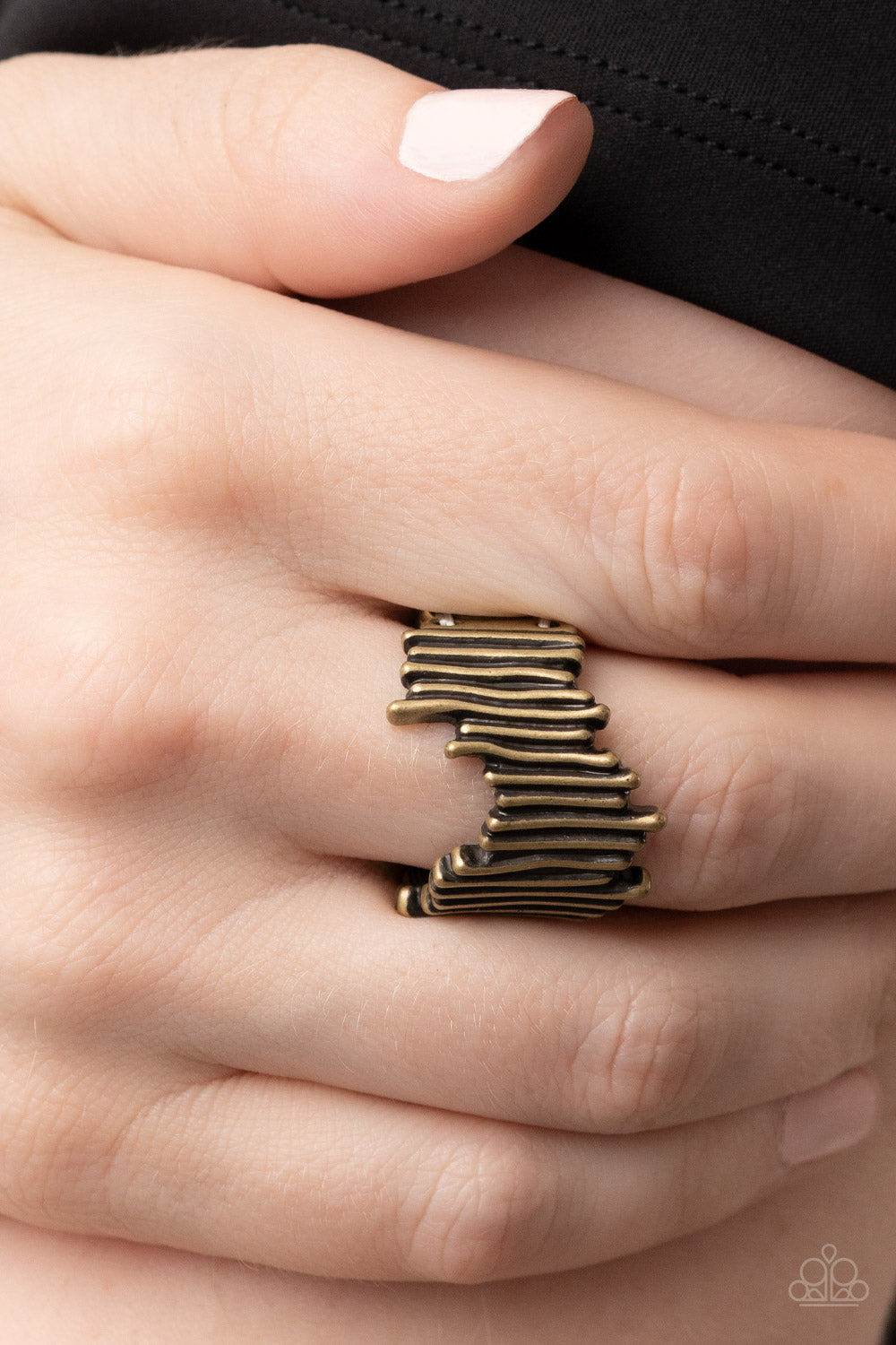 Paparazzi Accessories ❋Along the Lines - Brass Ring❋ Flat Rate Ship $4.50❋