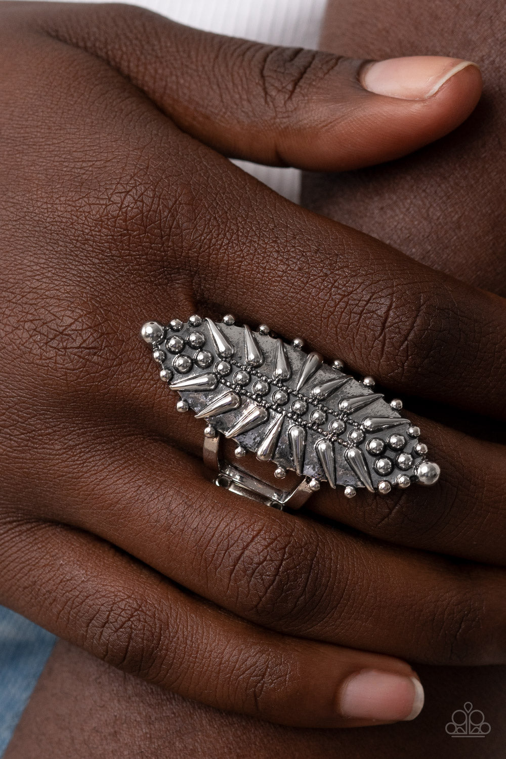 Paparazzi Accessories ❋Bump, Set, Spike! - Silver Ring❋ Flat Rate Ship $4.50❋