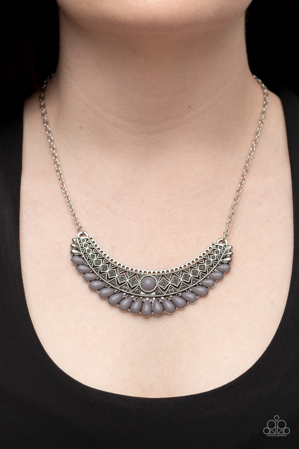 Paparazzi Accessories ❋Abundantly Aztec - Silver Necklace❋ Flat Rate Ship $4.50❋