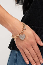 Load image into Gallery viewer, Paparazzi Accessories ❋Declaration of Love - Gold Heart Bracelet❋ Flat Rate Ship $4.50❋ - Image #2
