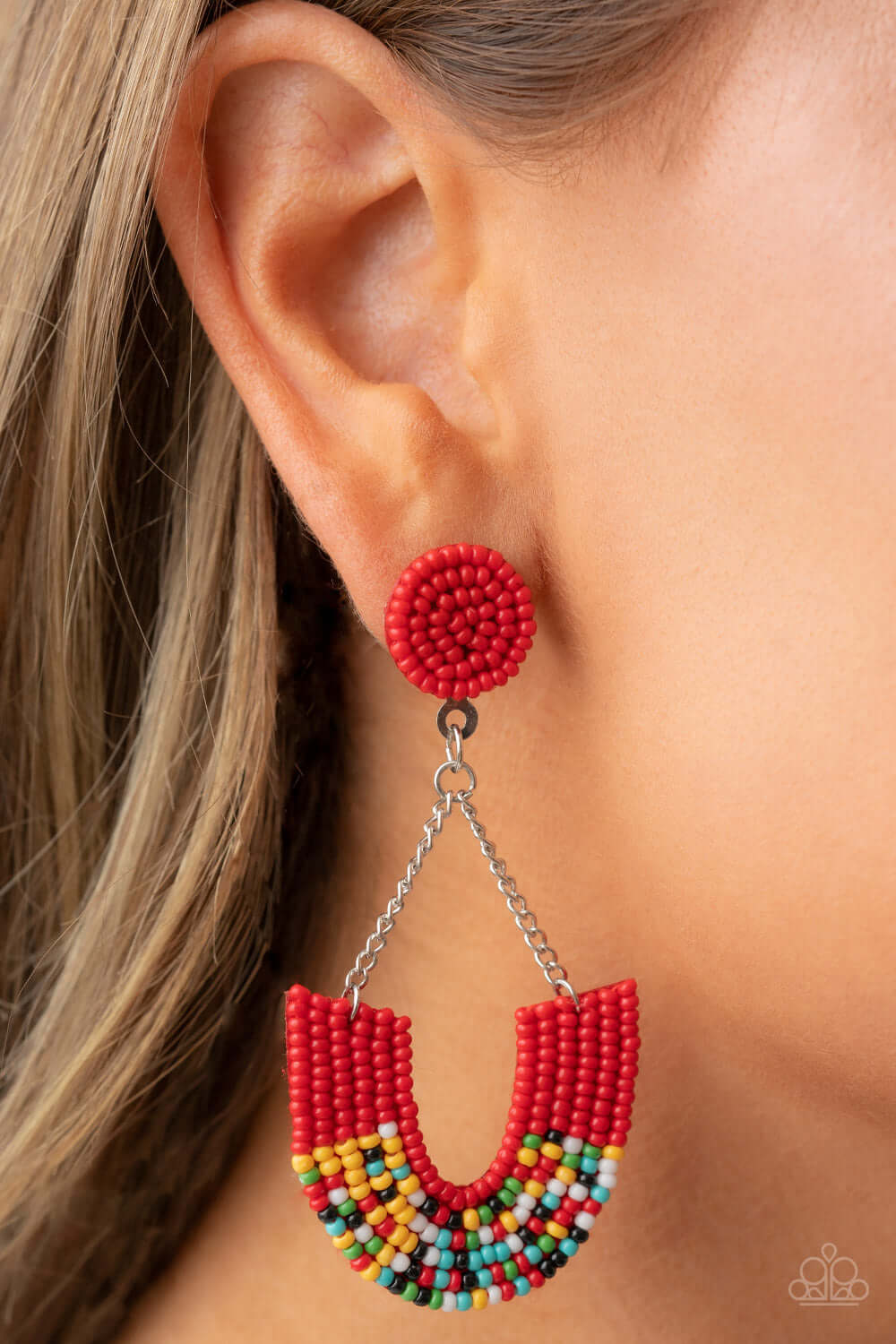 Paparazzi Accessories ❋Make it RAINBOW - Red Post Earrings❋ Flat Rate Ship $4.50❋ - Image #2