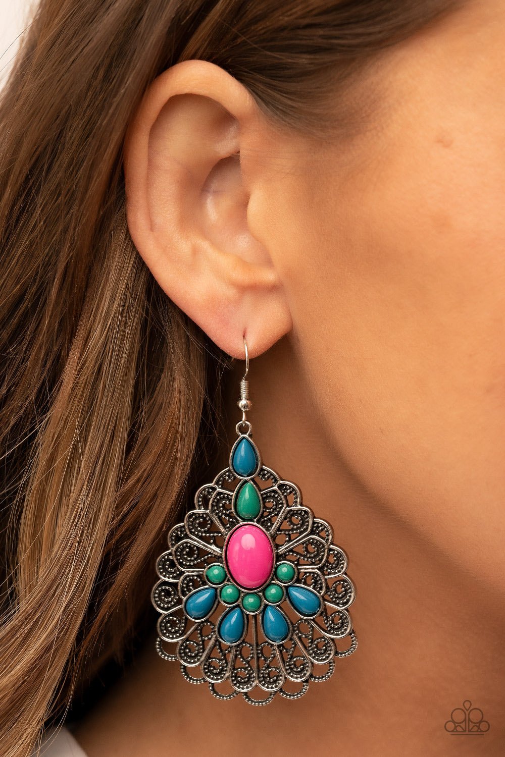 Paparazzi Accessories ❋Peacock Prance - Multi Earrings❋ Flat Rate Ship $4.50❋