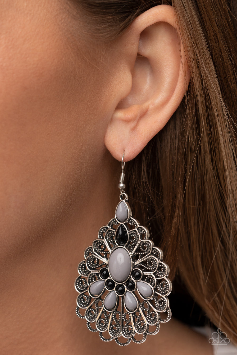 Paparazzi Accessories ❋Peacock Prance - Silver Earrings❋ Flat Rate Ship $4.50❋