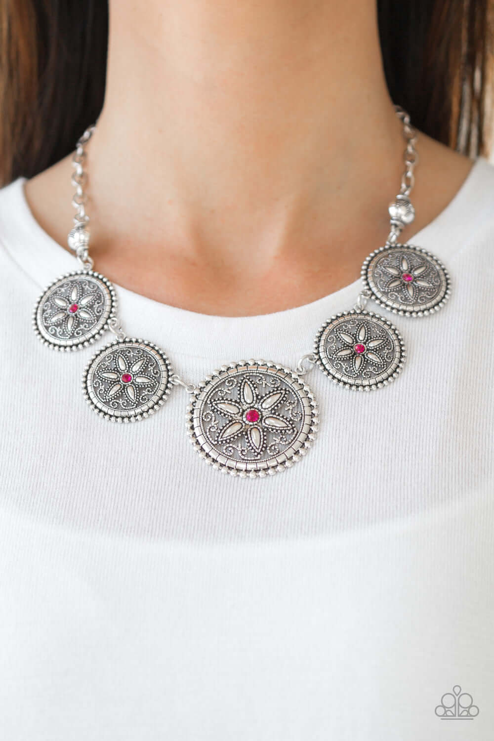 Paparazzi Accessories ✽ Written In The STAR LILIES - Pink Necklace✽Flat Rate Ship $4.50✽ - Image #2
