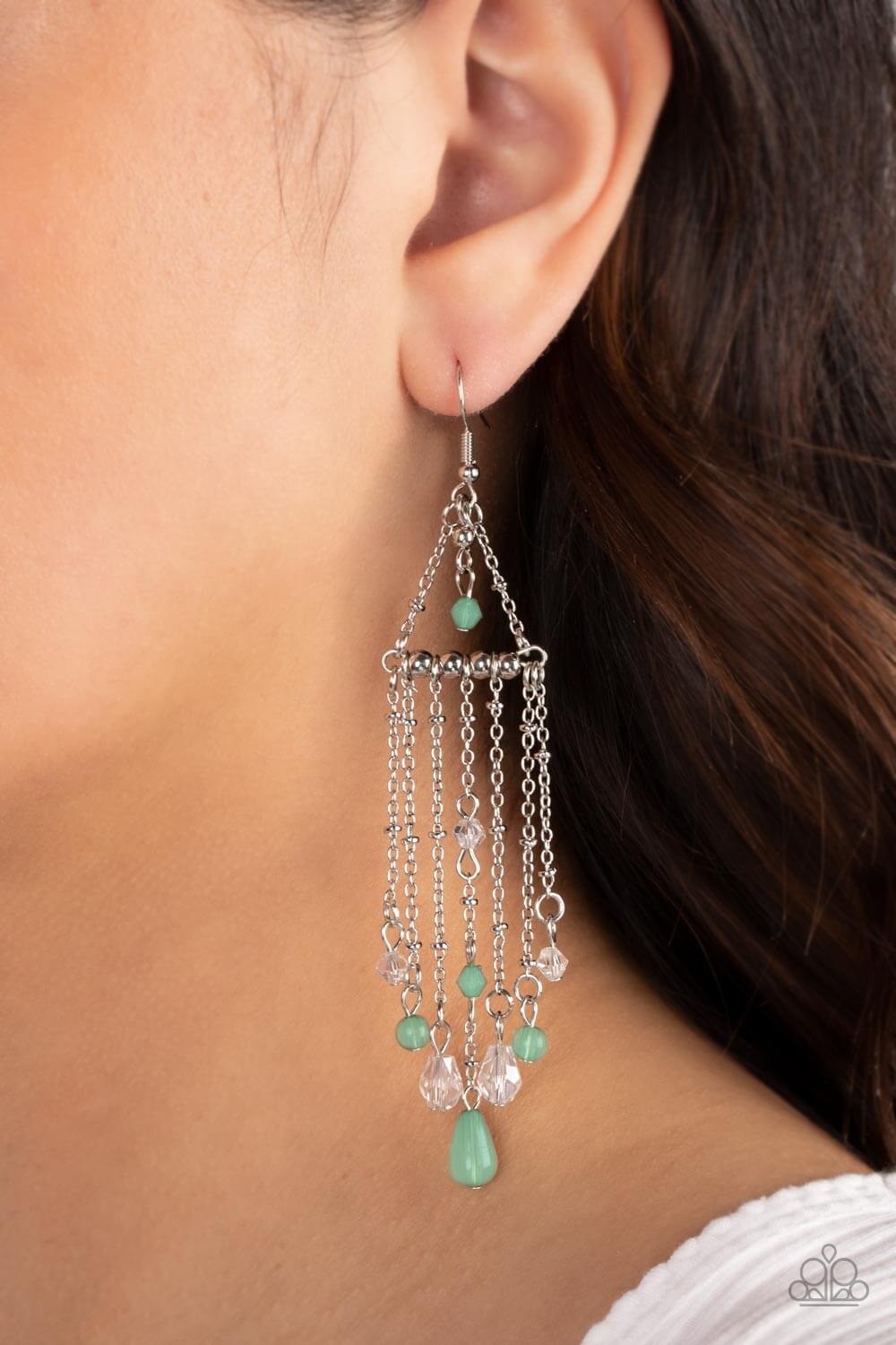 Paparazzi Accessories ❋Marina Breeze - Green Earrings❋ Flat Rate Ship $4.50❋ - Image #2