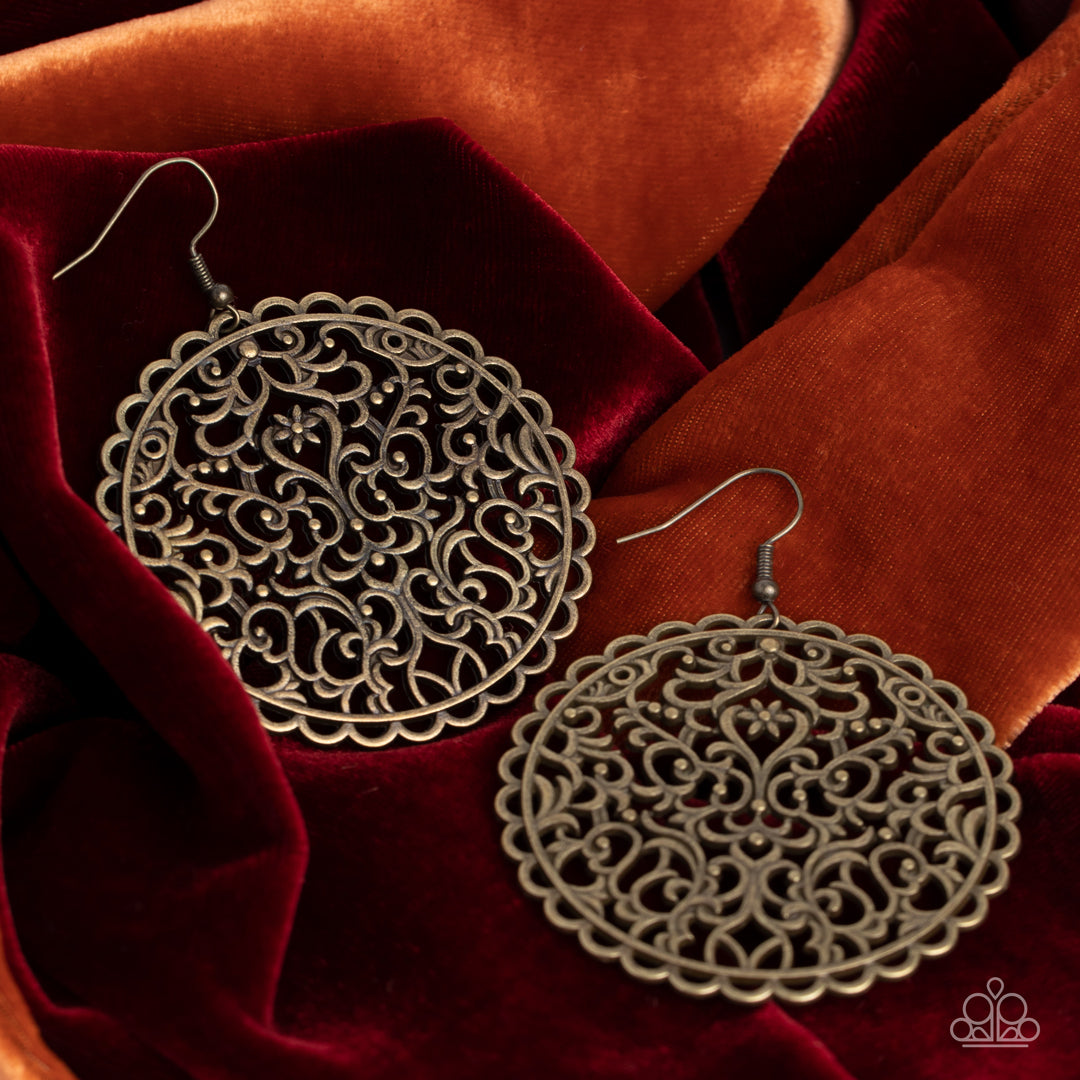Paparazzi Accessories ❋The Whole Nine VINEYARDS - Brass Earrings❋ Flat Rate Ship $4.50❋
