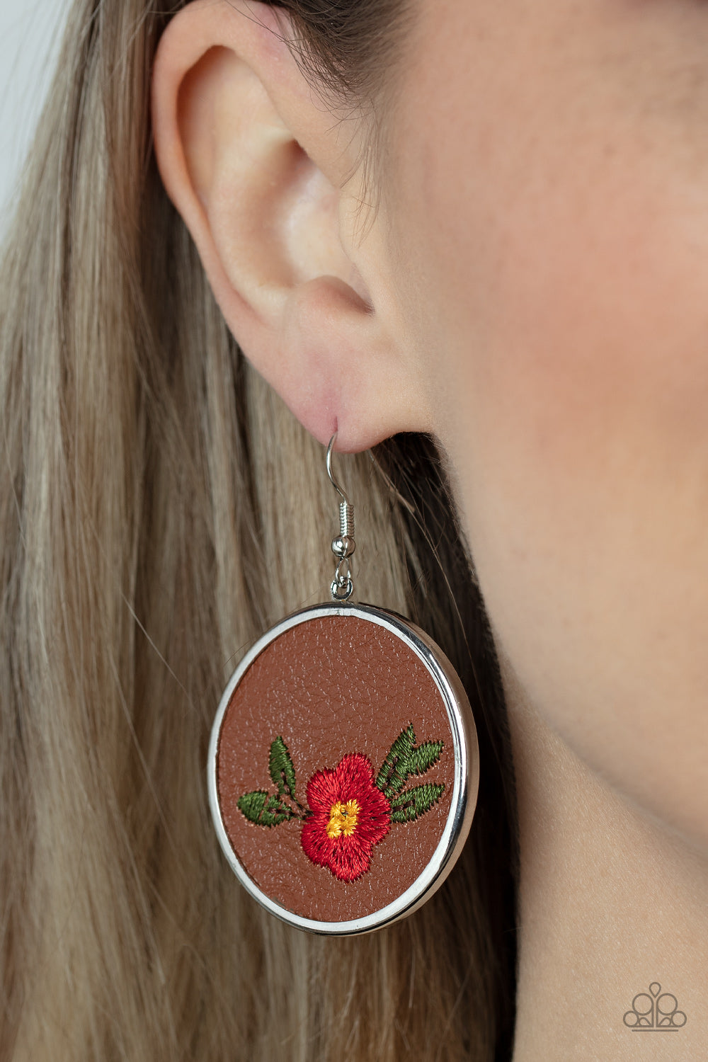 Paparazzi Accessories ❋Prairie Patchwork - Red Earrings❋ Flat Rate Ship $4.50❋