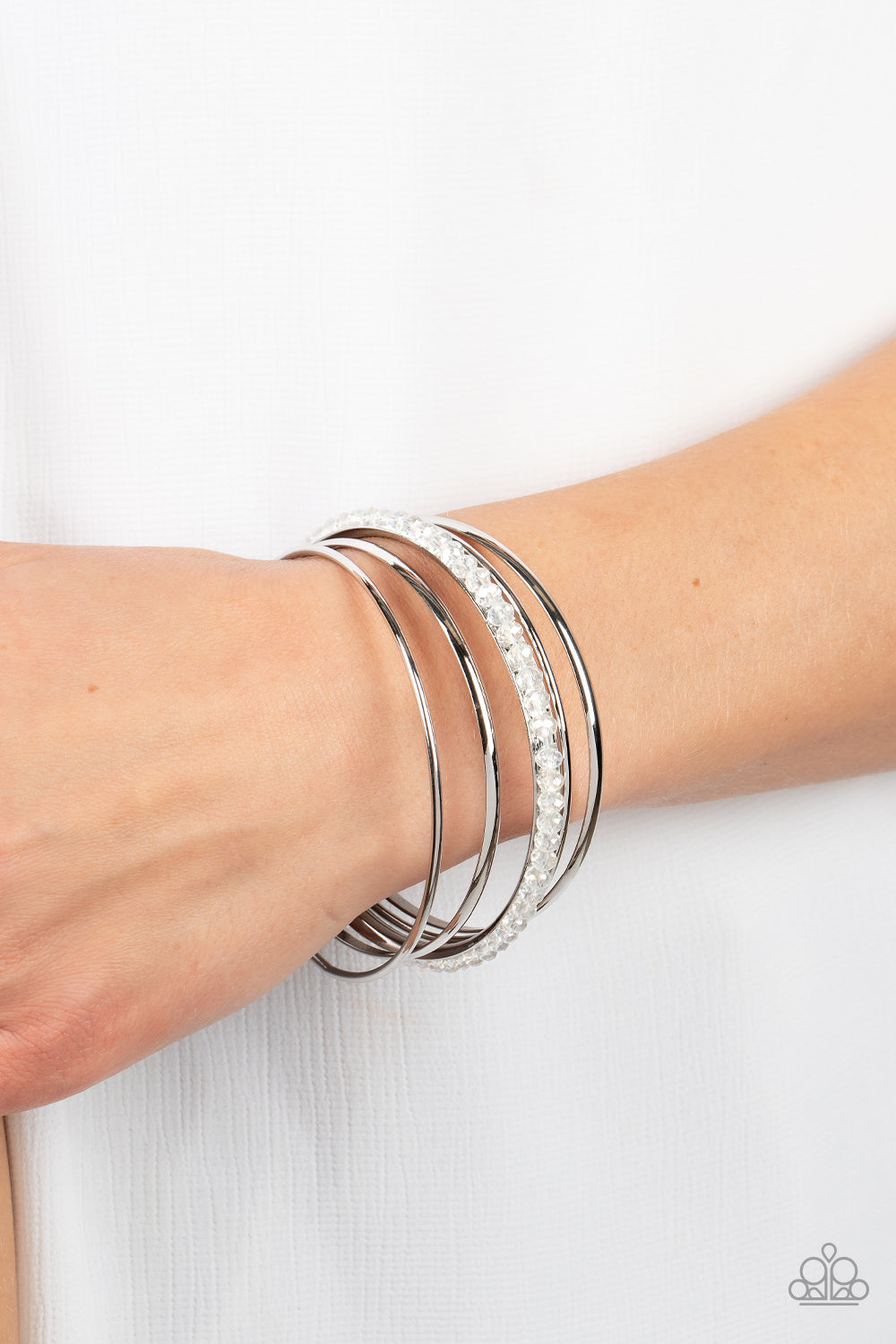 Paparazzi Accessories ❋Prismatic Pizazz - White Bracelet❋ Flat Rate Ship $4.50❋