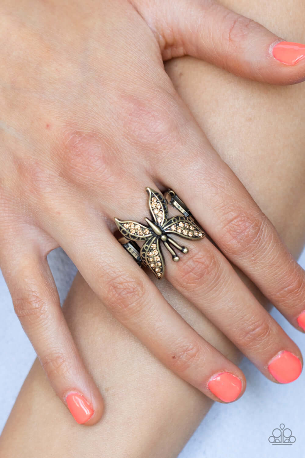 Paparazzi Accessories ❋Blinged Out Butterfly - Brass Ring❋ Flat Rate Ship $4.50❋ - Image #2