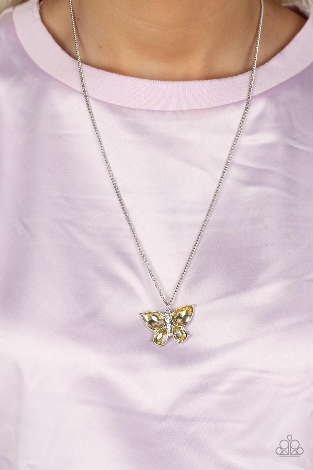 Paparazzi Accessories ❋Free-Flying Flutter - Yellow Necklace❋ Flat Rate Ship $4.50❋