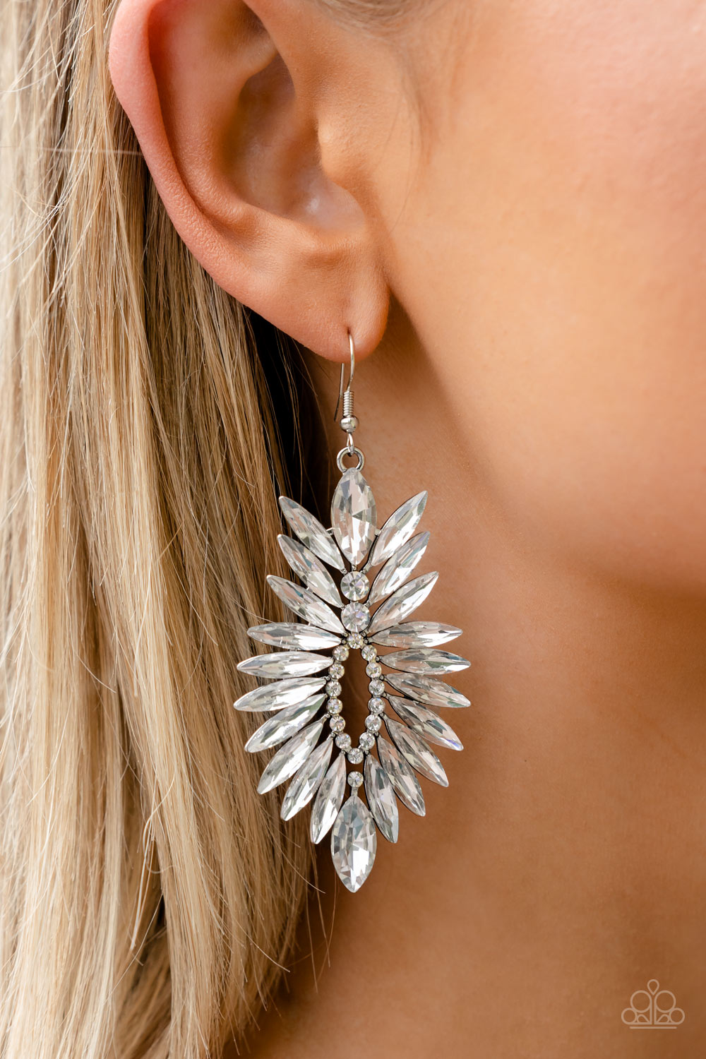 Paparazzi Accessories ❋Turn up the Luxe - White Earrings❋ Flat Rate Ship $4.50❋
