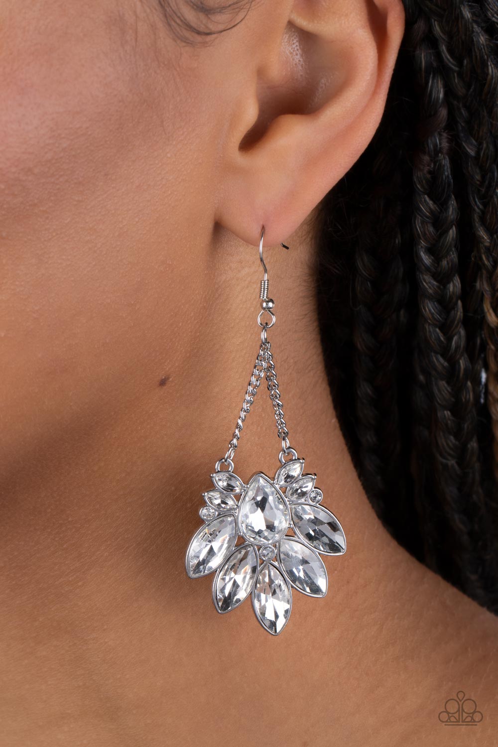 Paparazzi Accessories ❋Prismatic Pageantry - White Earrings❋ Flat Rate Ship $4.50❋