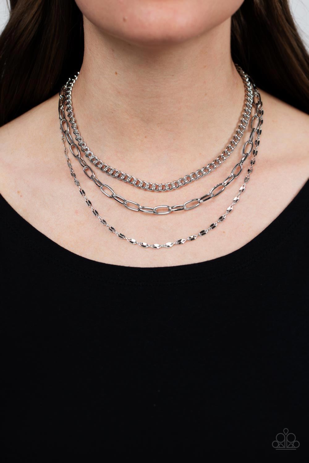 Paparazzi Accessories ❋Galvanized Grit - Silver Necklace❋ Flat Rate Ship $4.50❋