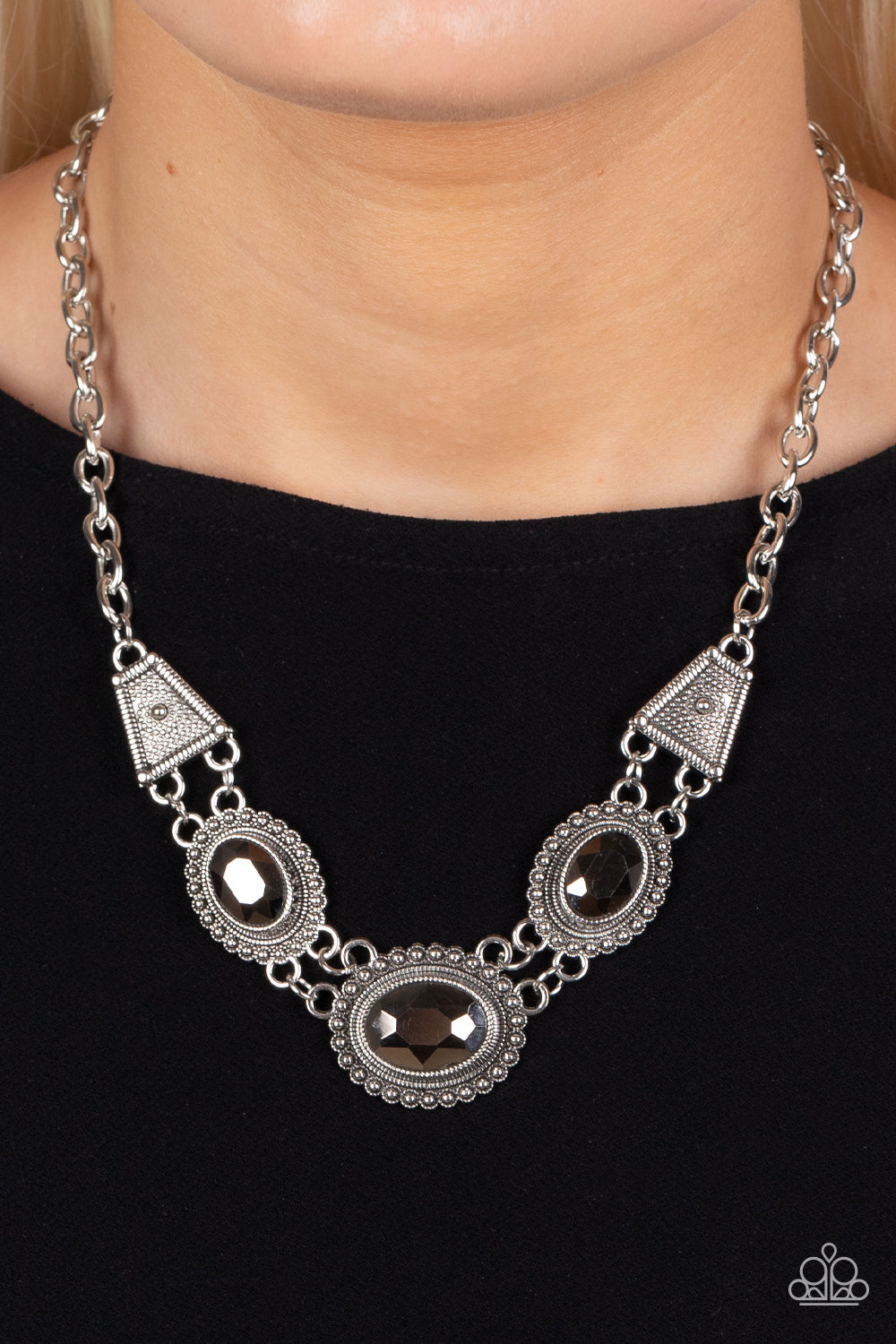 Paparazzi Accessories ❋Textured TRAPEZOID - Silver Necklace❋ Flat Rate Ship $4.50❋