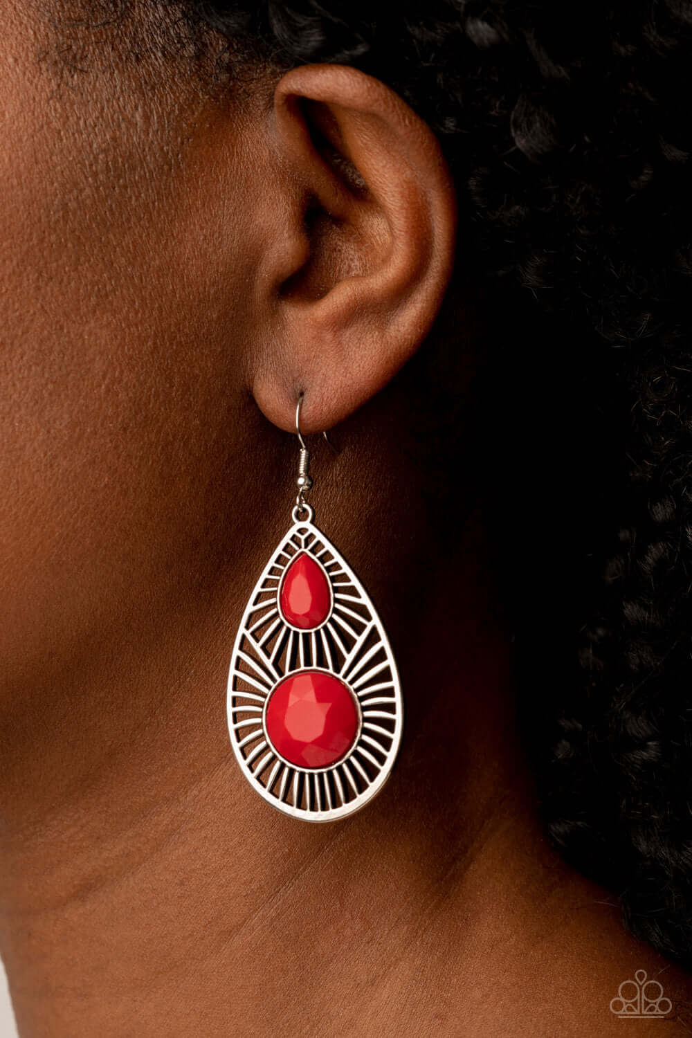 Paparazzi Accessories ❋Prima Donna Diva - Red Earrings❋ Flat Rate Ship $4.50❋ - Image #2