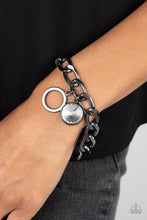 Load image into Gallery viewer, Paparazzi Accessories ❋Unyielding Roar - Black Bracelet❋ Flat Rate Ship $4.50❋
