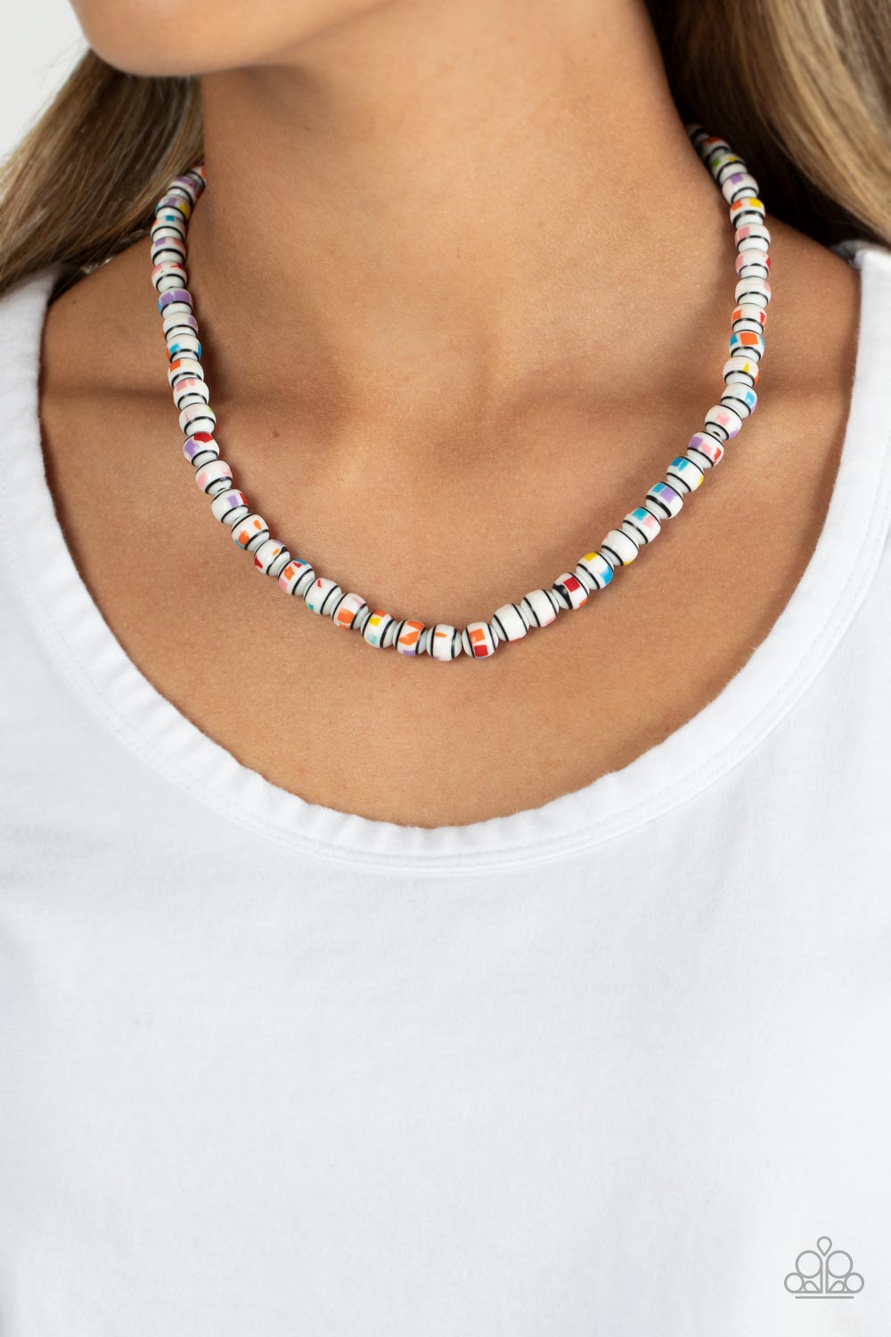Paparazzi Accessories ❋Gobstopper Glamour - White Necklace❋ Flat Rate Ship $4.50❋