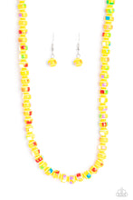 Load image into Gallery viewer, brought-to-you-by-blingflingbykat-gobstopper-glamour-yellow-necklace-paparazzi-accessories-
