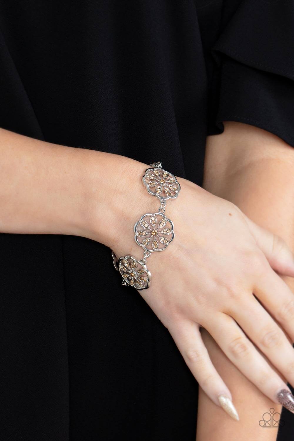 Paparazzi Accessories ❋Blooming Bling - Brown Bracelet❋ Flat Rate Ship $4.50❋ - Image #2