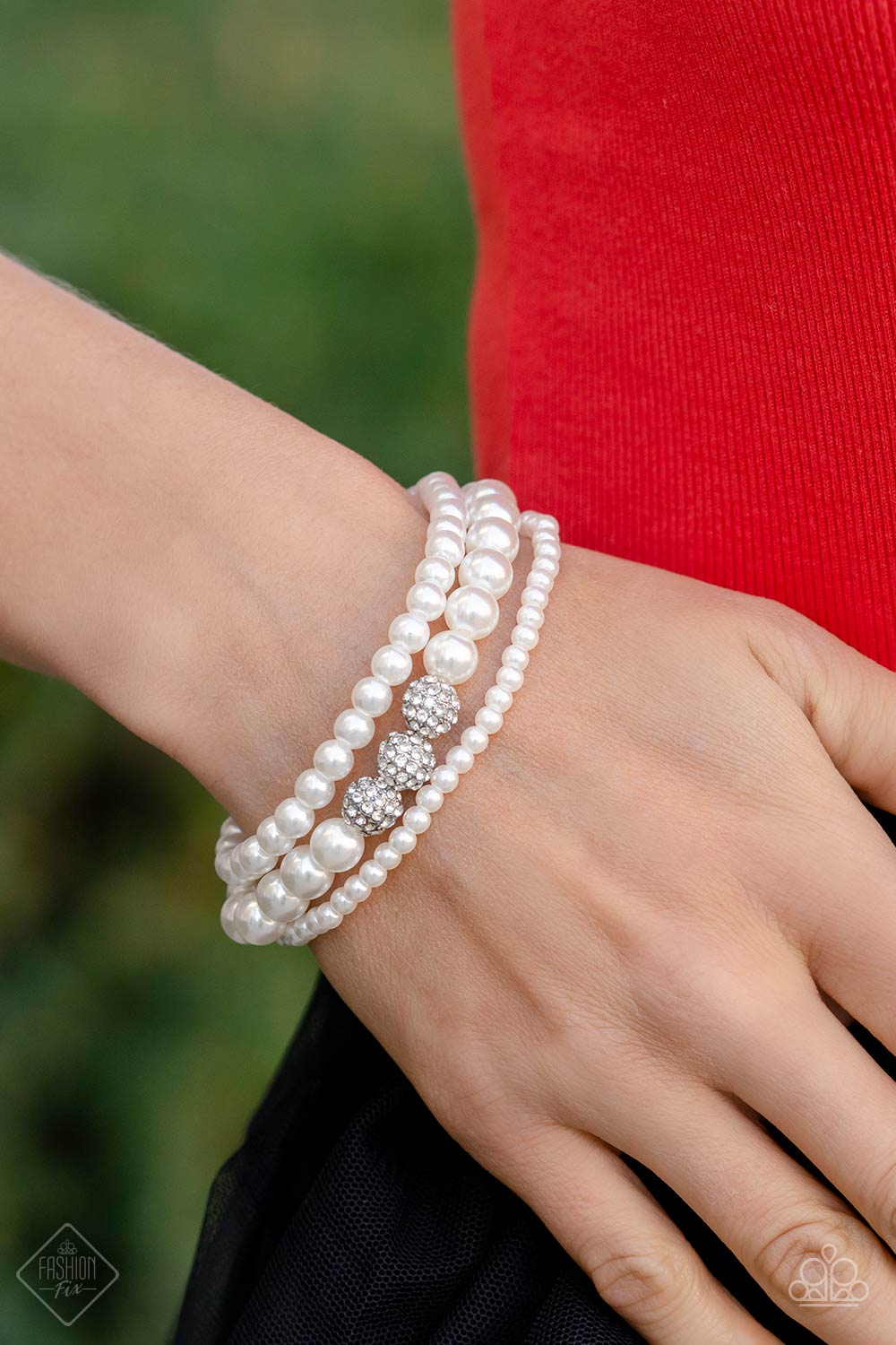 Paparazzi Accessories ❋Showy Soprano - White Bracelet❋ Flat Rate Ship $4.50❋