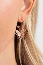 Load image into Gallery viewer, Paparazzi Accessories ❋Butterfly Freestyle - Rose Gold Earrings❋ Flat Rate Ship $4.50❋ - Image #2
