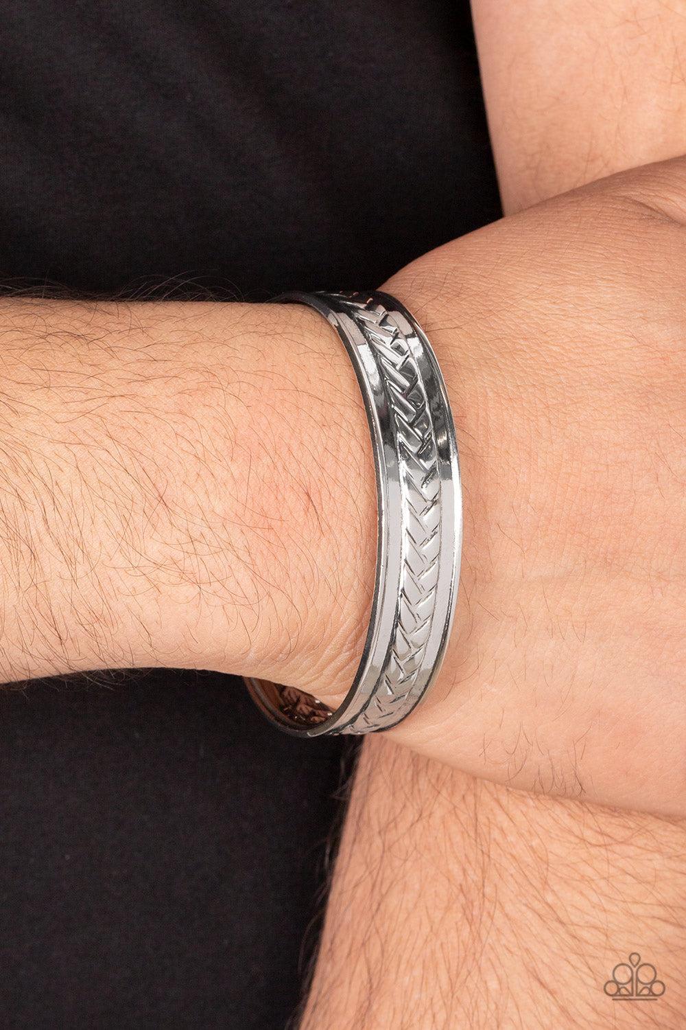 Paparazzi Accessories ❋Hot on the TRAILBLAZER - Silver Mens Bracelet❋ Flat Rate Ship $4.50❋ - Image #2