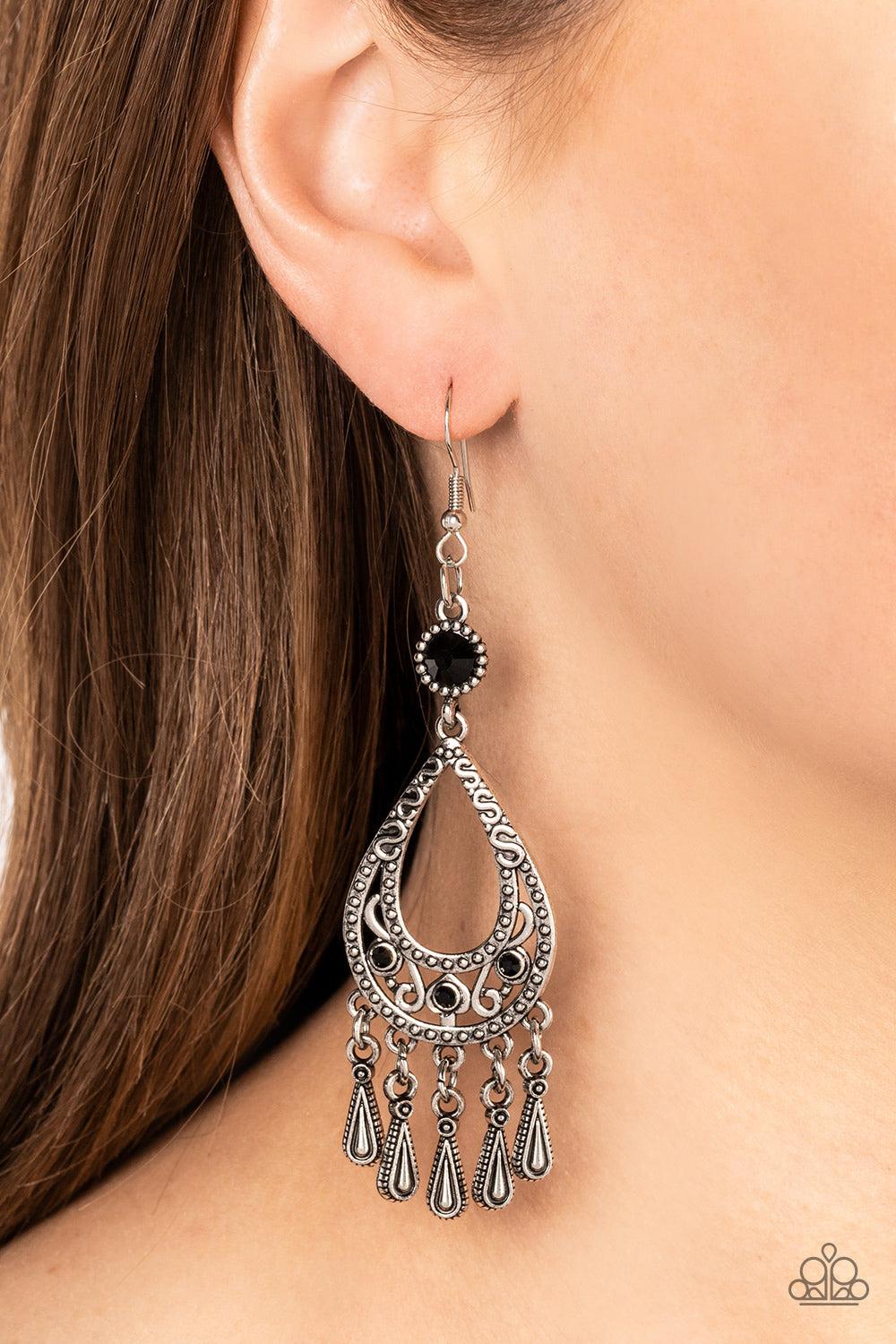 Paparazzi Accessories ❋Viva la DIVA - Black Earrings❋ Flat Rate Ship $4.50❋ - Image #2