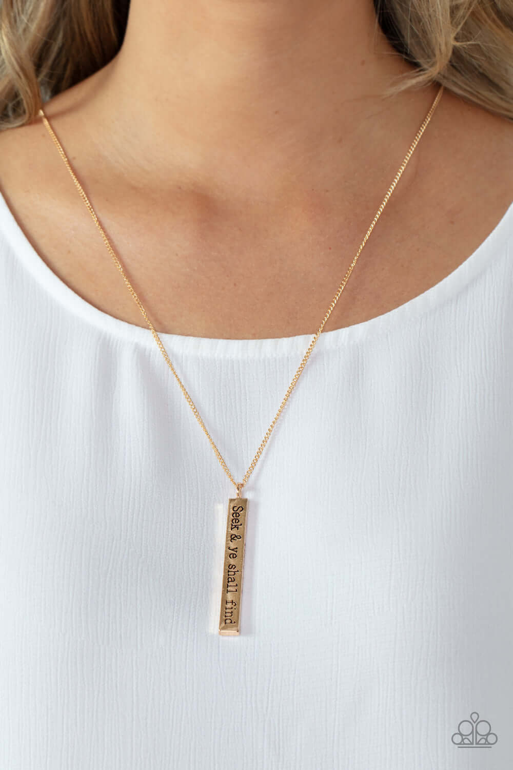 Paparazzi Accessories ❋Matt 7:7 - Gold Necklace❋ Flat Rate Ship $4.50❋ - Image #2