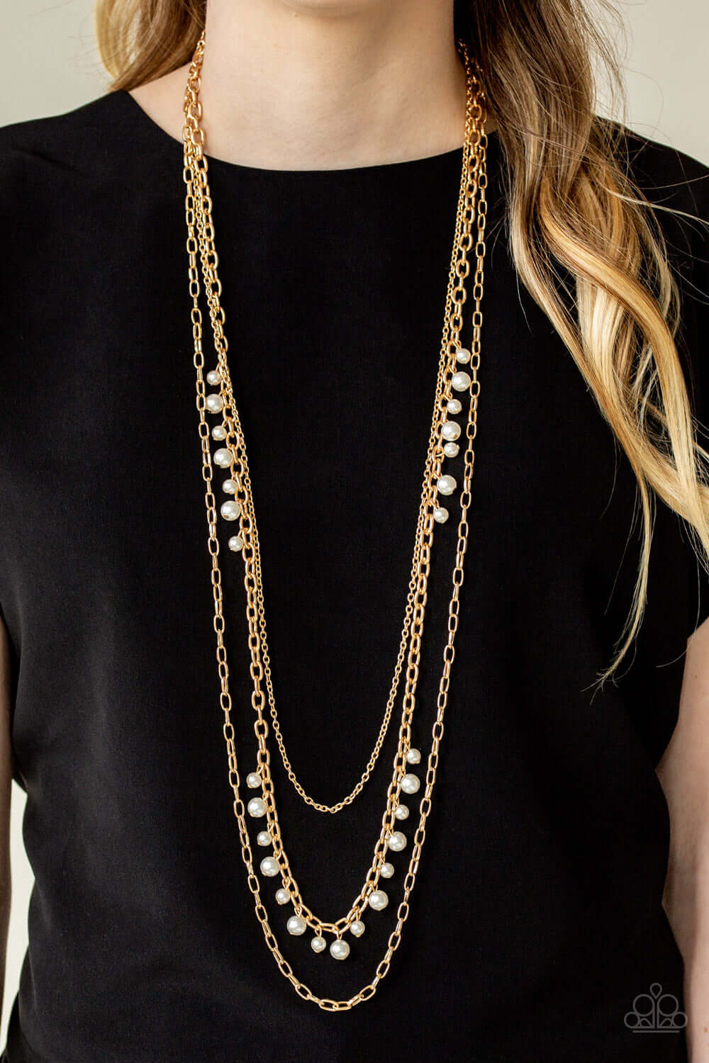Paparazzi Accessories ✽ Pearl Pageant - Gold Necklace✽Flat Rate Ship $4.50✽ - Image #2