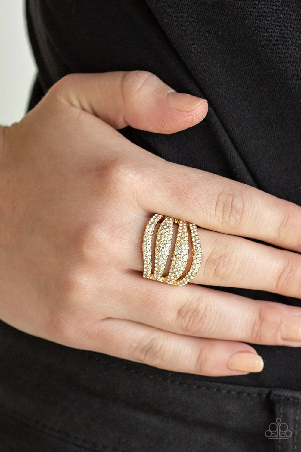 Paparazzi Accessories ✽ Roll Out The Diamonds - Gold Ring✽Flat Rate Ship $4.50✽ - Image #2