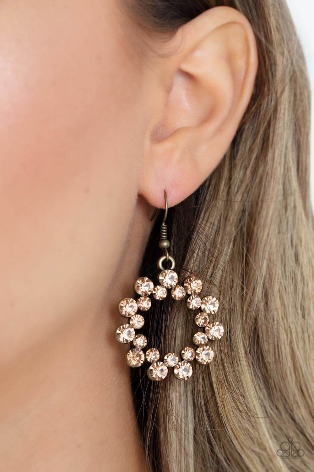 Paparazzi Accessories ❋Champagne Bubbles - Brass Earrings❋ Flat Rate Ship $4.50❋ - Image #2