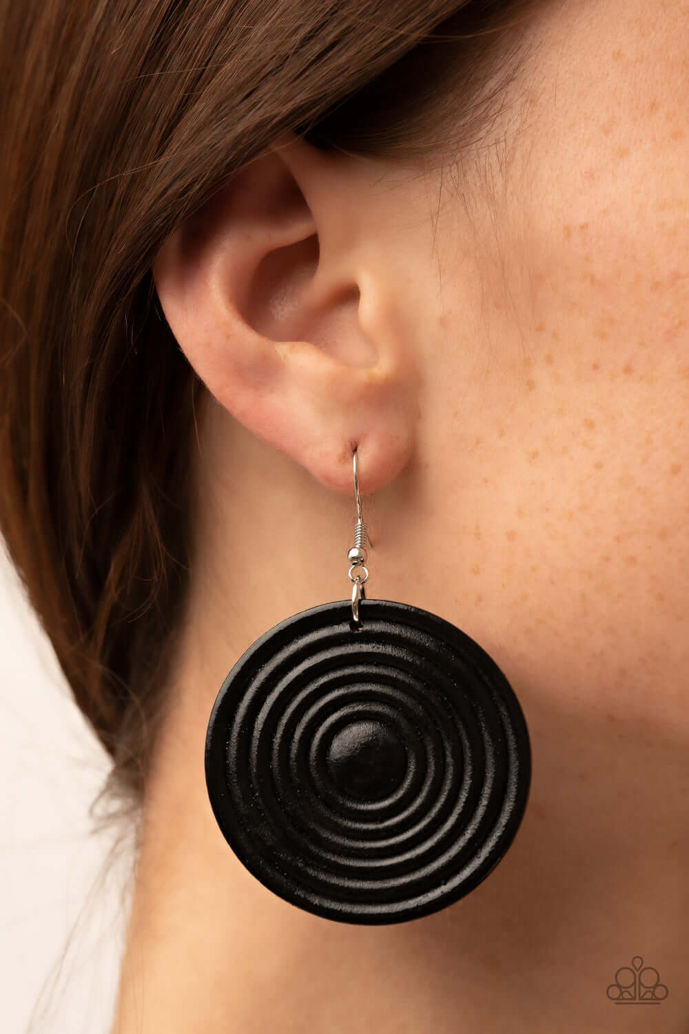 Paparazzi Accessories ❋Caribbean Cymbal - Black Earrings❋ Flat Rate Ship $4.50❋ - Image #2