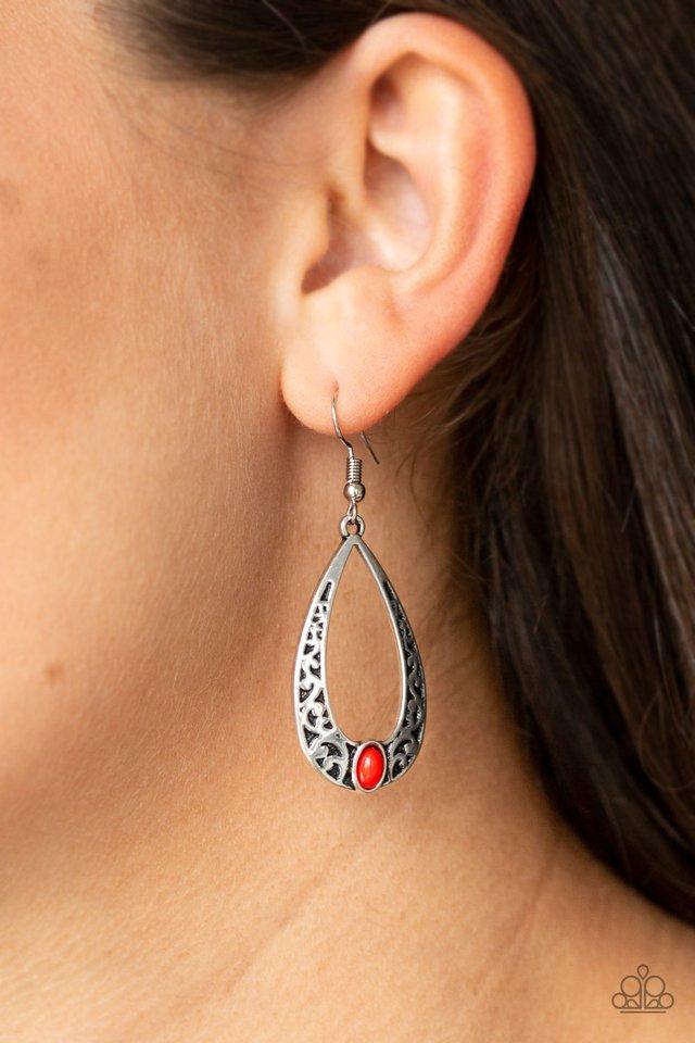 Paparazzi Accessories ❋Colorfully Charismatic - Red Earrings❋ Flat Rate Ship $4.50❋ - Image #2