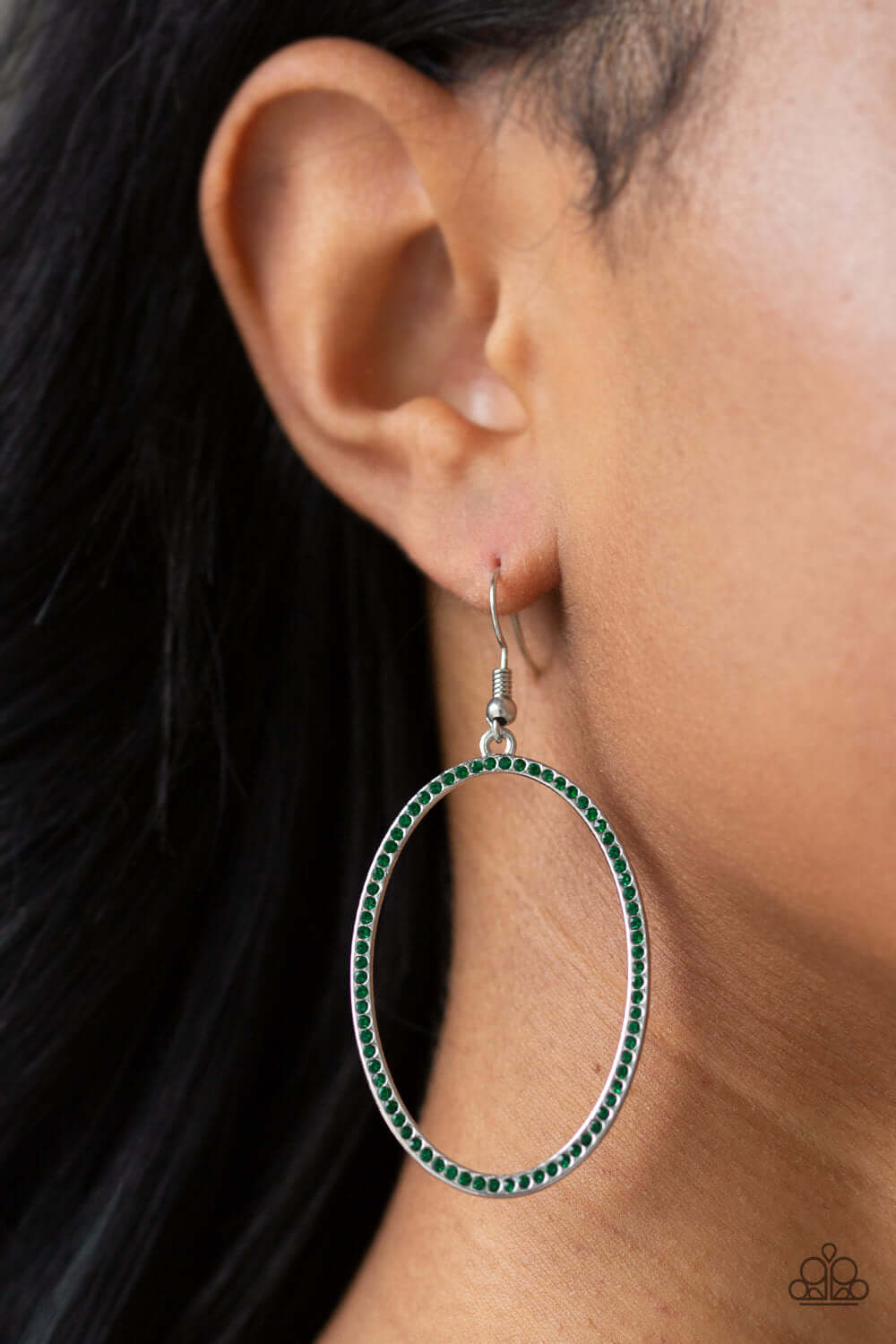 Paparazzi Accessories ✽ Dazzle On Demand - Green Earrings✽Flat Rate Ship $4.50✽ - Image #2