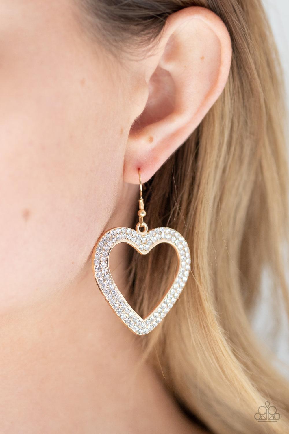 Paparazzi Accessories ✽ GLISTEN To Your Heart - Gold Earrings✽Flat Rate Ship $4.50✽ - Image #2