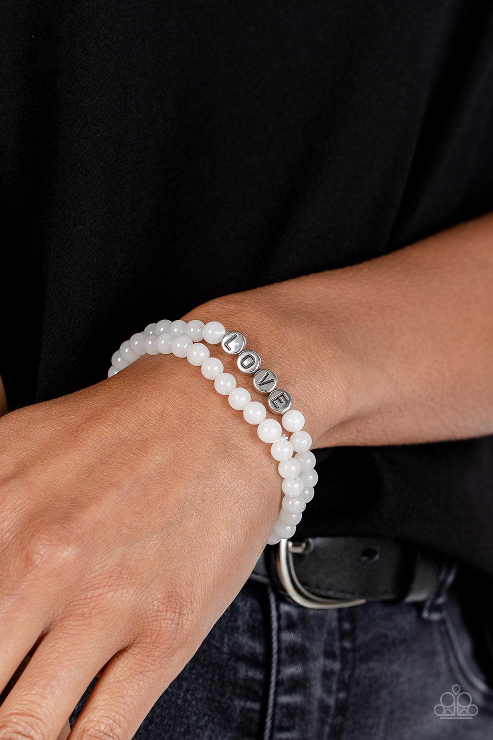 Paparazzi Accessories ❋Devoted Dreamer - White Bracelet❋ Flat Rate Ship $4.50❋ - Image #2