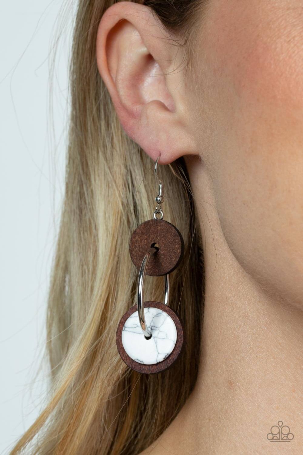 Paparazzi Accessories ❋Artisanal Aesthetic - White Earrings❋ Flat Rate Ship $4.50❋ - Image #2