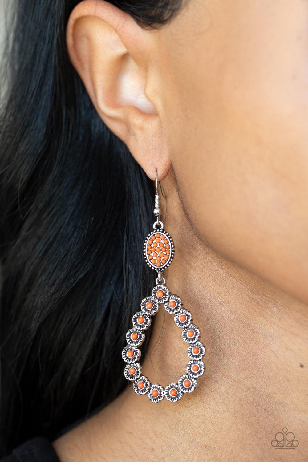 Paparazzi Accessories ❋Farmhouse Fashion Show - Orange Earrings❋ Flat Rate Ship $4.50❋ - Image #2